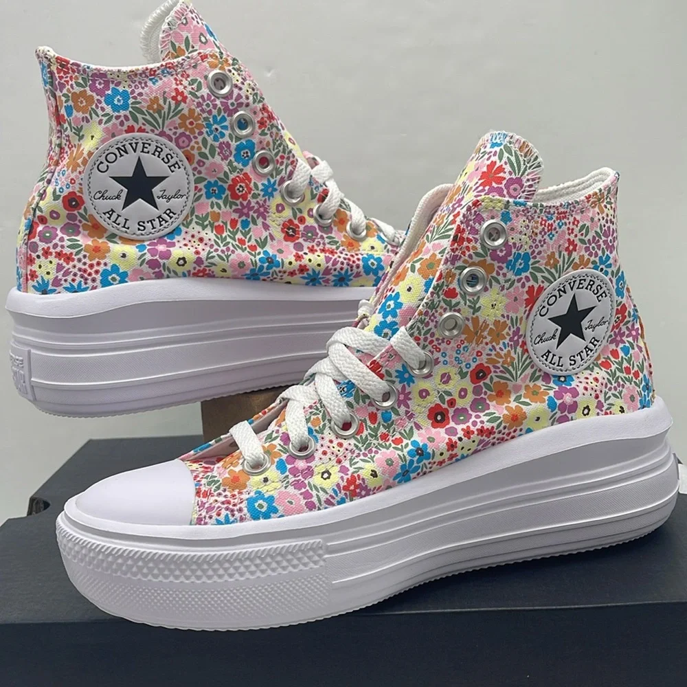 Converse WMNS Platform Sneakers A14968C CTAS MOVE HI WHITE/CACTUS BUD